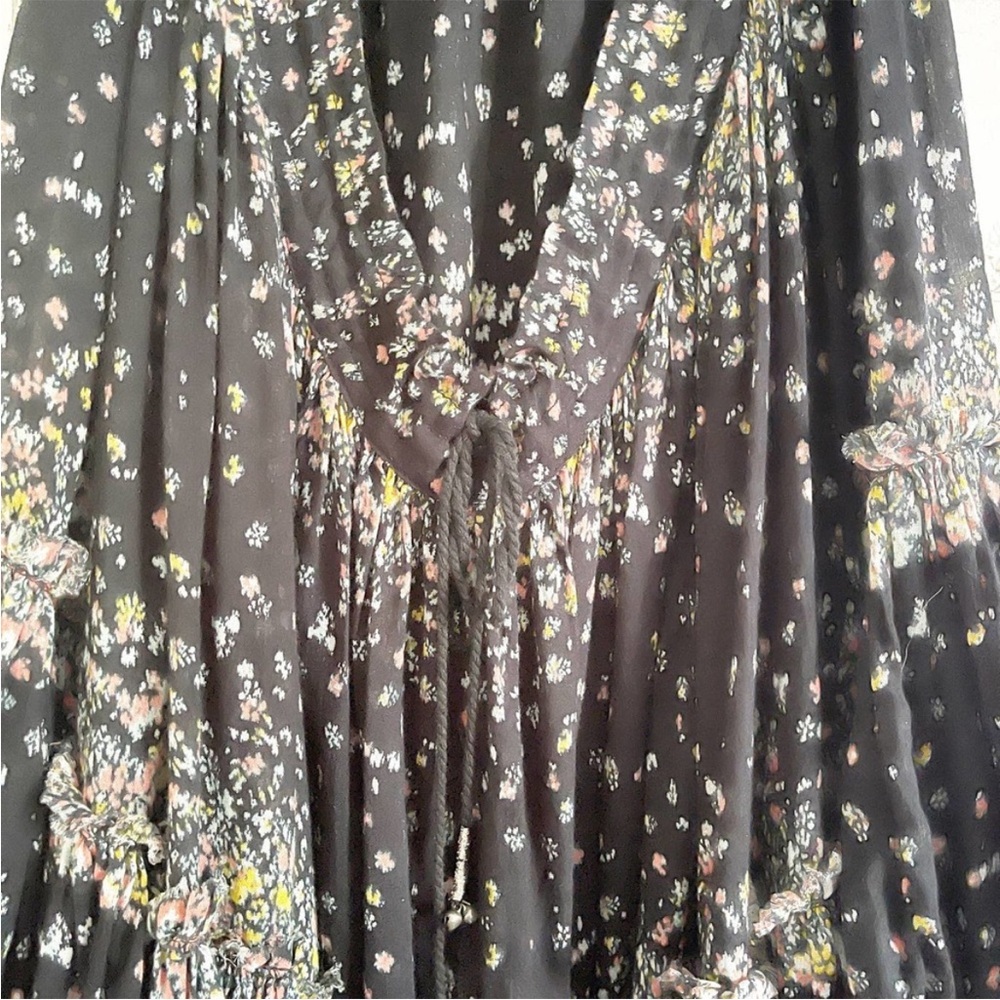 BNWT FREE PEOPLE 100 Degree Black Floral Mini Dress XS - Picture 7 of 9
